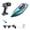 Transparent Blue - 1 Battery, variant on HJ819 Remote Control Racing Boat with LED Light, 2.4GHz 15km/h High Speed Waterproof RC Speedboat with One-Key Self-Righting, Dual Motors & Low Voltage Alarm for Pools & Lakes
