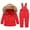 Red, variant on Ruyang Toddler Baby Snow Suit Winter Warm Puffer Ski Jacket Bib Pants Set Faux 𝐅𝐮𝐫 Hooded Zip Up 2 Piece Outfits