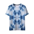 thumbnail image 3 of cocolona Womens and Mens Tie Dye Print T-shirt Summer Short Sleeve Crew Neck Tops Fashion Casual Vintage Tees Blouses, 3 of 8