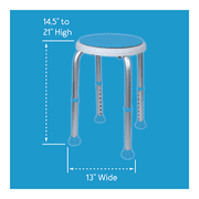 Carex Swivel Bath and Shower Stool Chair with Padded Seat for Seniors, Handicap, 300 lb Capacity