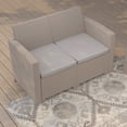 thumbnail image 5 of Merrick Lane Outdoor Furniture Resin Loveseat Light Gray Faux Rattan Wicker Pattern 2-Seat Loveseat With All-Weather Beige Cushions, 5 of 8
