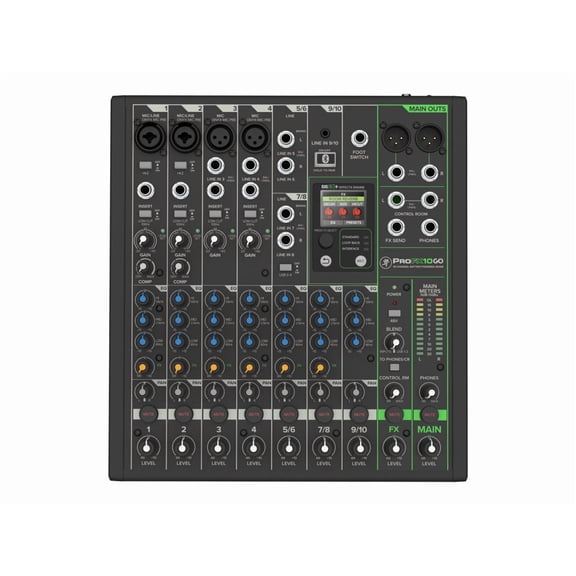 Mackie ProFX10 Go Battery-powered 10-channel Analog Mixer with Enhanced FX, USB