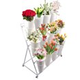 thumbnail image 2 of NEWZQ 3-Layer Metal Plant Display Stand with 12 Plastic Flower Bucket White, 2 of 9