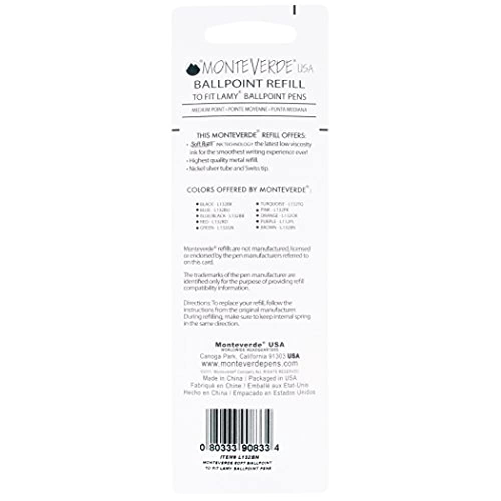 Monteverde Ballpoint Pen Refill Medium Point Brown Ink 6 Pack (L133BN)