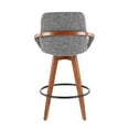 thumbnail image 4 of Cosmo Mid-Century Counter Stool In Walnut And Grey Noise Fabric, 4 of 7