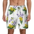 thumbnail image 2 of Goofa Lavender Flowers Printed Men's Swim Trunks Board Shorts Quick Dry Mens Swimming Trunks with Compression Liner,Breathable Fit Hawaii Beach Shorts-Large, 2 of 9