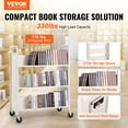 thumbnail image 2 of KFFKFF Book Cart Library Cart 330 lbs Capacity with W-Shaped Shelves in White, 2 of 9