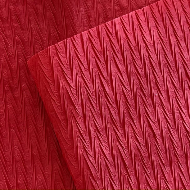 Zhuge Papel de embalaje para caja de regalo, forro de papel plisado en forma de V con papel de embalaje con flores (rojo)