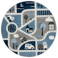 thumbnail image 2 of SAFAVIEH Carousel Kids Roadmap to Home Area Rug, Gray/Blue, 6'7" x 6'7" Round, 2 of 10