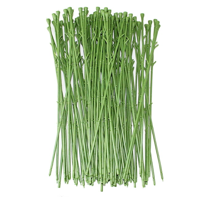 50 Pcs Flower Stem Artificial Flower Head Accessory Short Stem Flowers Arrangement Artificial Flower Head Accessory DIY Making Flower Rod (Green)