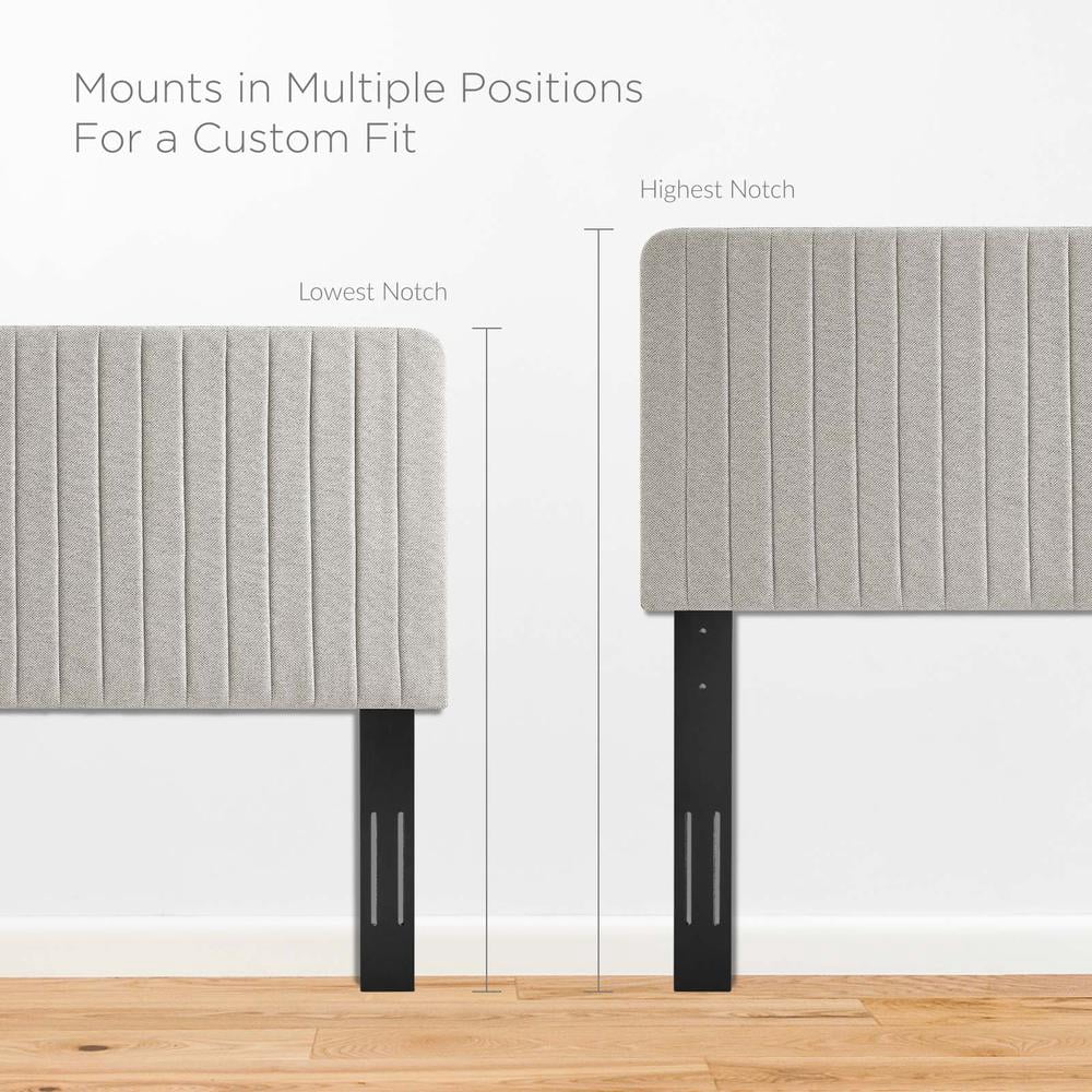 Modway Milenna Channel Tufted Fabric King/California King Headboard in Oatmeal