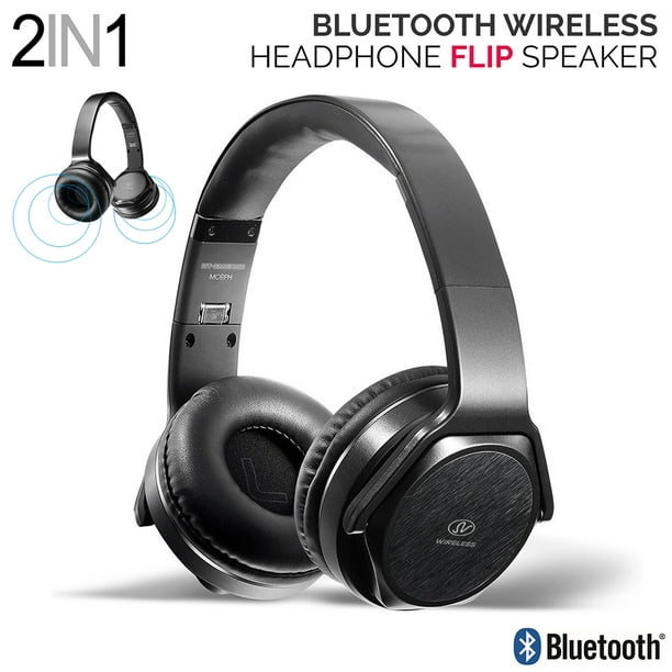 2-In-1 Rechargeable Stereo Bluetooth Over Ear Headphones + Speaker,  Adjustable Headband Foldable Headset Built-in Mic Hands-Free Call, Support  TF Card 