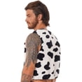 thumbnail image 6 of Vjnyvs Men Cow Print Vest Flannel Short Waistcoat Sleeveless Open Front Vest Vintage Hippie Vest for Festival Carnivals, 6 of 6