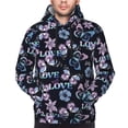 thumbnail image 2 of Bingfone Love Butterflies Men's Drawstring Hoodie Long Sleeve Pocket Sweatshirts-Small, 2 of 6