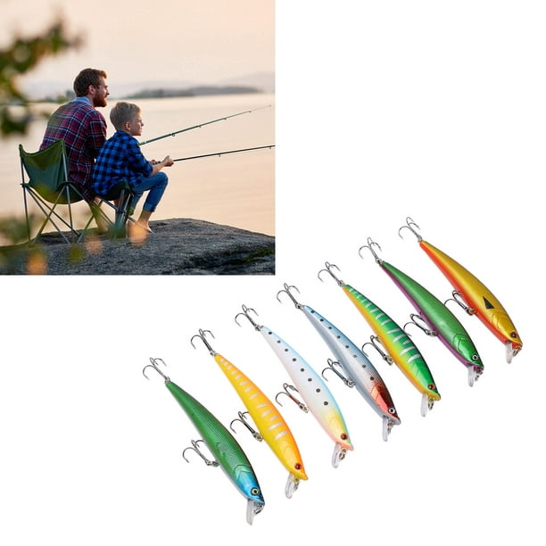 Spptty 7Pcs Fishing Bait Kit Floating Minnow Simulation Fishing Lure Tackle  11g Per Bait For Freshwater Long Shot,Fishing Bait Kit,Fishing Lures