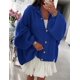 thumbnail image 4 of Suéter PRETTYGARDEN XL Azul Real de Punto Grueso con Botones, 4 of 5