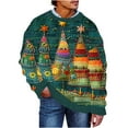 thumbnail image 2 of Christmas Sweater for Men Sweater Men Men's Christmas Pattern Christmas Cozy Sweater Long Sleeve Crew Neck Top, 2 of 5