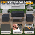 thumbnail image 7 of ELPOSUN Aluminum Outdoor Patio Furniture Set,6-Pieces Modern Metal Outdoor Furniture, Faux Wood Grain Finish Frame Patio Conversation Sofa Sets with 6"Thick Cushion for Porch,Backyard,Deck,Biege, 7 of 7
