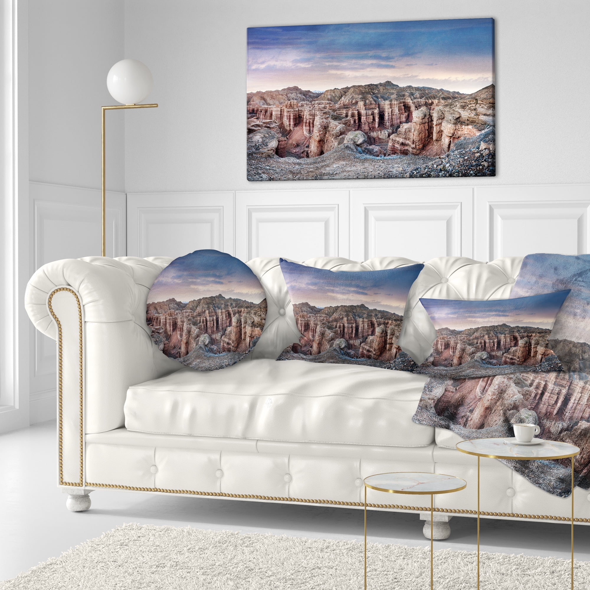Designart Charyn Canyon In Kazakhstan - Landscape Printed Throw Pillow - 12x20