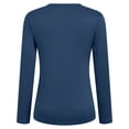 thumbnail image 5 of vigerkar Women Crewneck Loose Fit Shirt Long Sleeve Casual T Shirts Basic Top Tees (Navy, L), 5 of 6