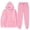 Pink, variant on Delconic Mens Fleece Hoodie and Jogger Set Pullover Hooded Sweatshirt Loose Fit Sweatpants Two Piece Casual Activewear Dark Green L