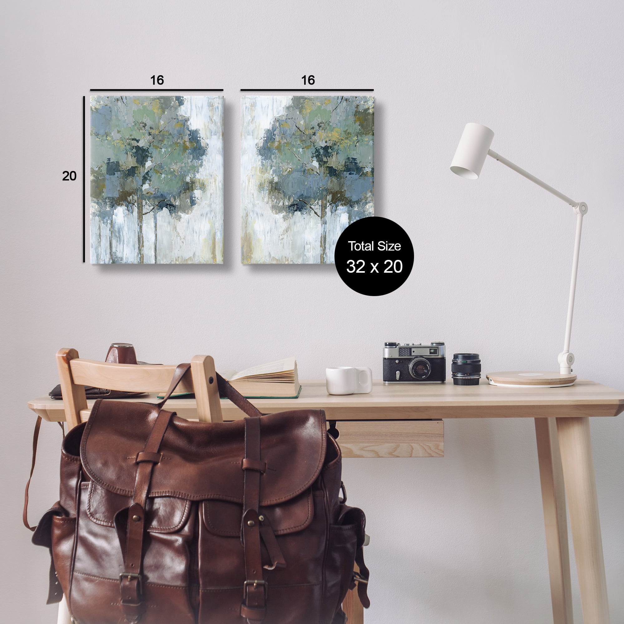 Stupell Industries Tree Impressions Abstract Landscape & Nature Painting Wrapped Canvas Art Print Wall Art, 16 x 20, Set of 2