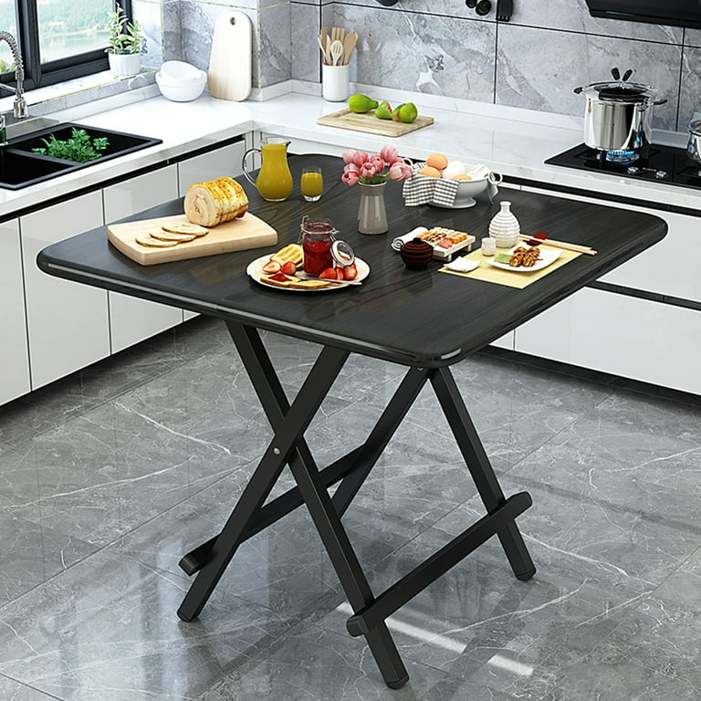 OUTATE Portable Foldable Dining Table Collapsible Flexible for Small Room Personal Use Black Walmart
