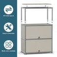 thumbnail image 3 of Innovaze 4-Tier Metal Accent Storage Cabinet with Adjustable Shelf, Metal Organizer for Home, Apartment & Office, Beige Gray, 3 of 7