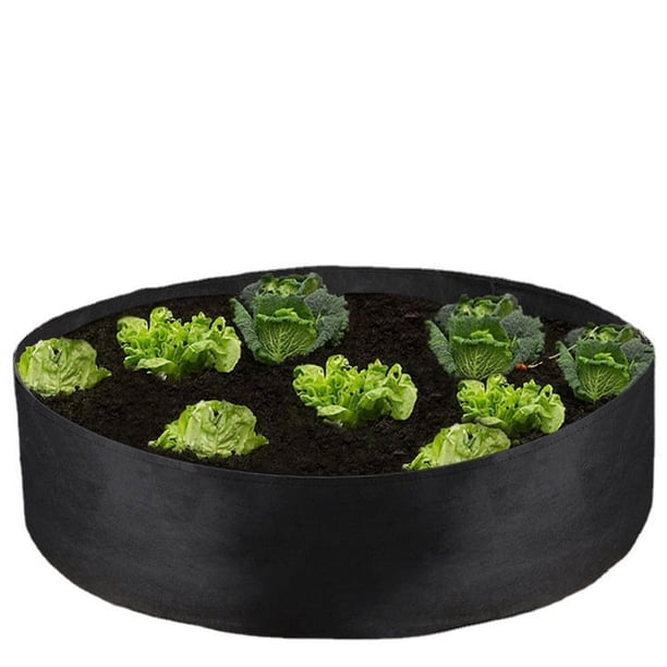Bolsa redonda para cultivo de jardín, bolsa de cultivo de plantas de jardín de tela transpirable de fieltro, contenedor de plantación, 4 Uds. (negro, 50/20cm)