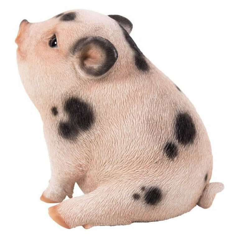 Baby Pig Lying Down Ornament Resin Mini Figurine Plus Magnet Statue  Farmyard Animal Decoration Realistic 5x2inches Baby Piglet Figurine 