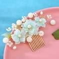 thumbnail image 4 of Vintage Flower Hair Clips, A Pair of Yellow Osmanthus Decorative Hair Clips Tassel Pearl Hair Barrettes, Wedding Hair Pins Hair Accessories for Women Girls Bride Bridesmaid, 4 of 4