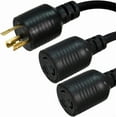 thumbnail image 3 of IronBox Electric - L6-20P to 2X L6-20R Splitter Power Cord - Rated for 20A/250V - 12/3 AWG - Cable with 1x L6-20 Plug to 2X L6-20R Connectors - Ideal for  &  Use (8ft + 2ft Legs), 3 of 3