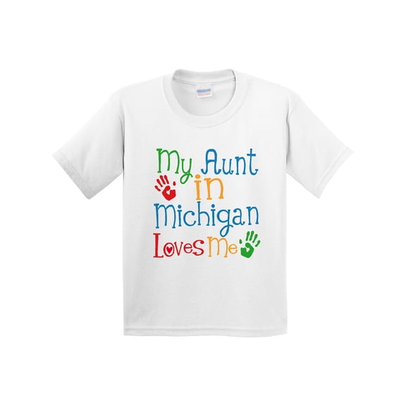 Inktastic My Aunt in Michigan Loves Me Youth T-Shirt
