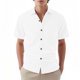 thumbnail image 1 of Blusa y camisa de manga corta con cuello vuelto para hombre, moda, botones, bolsillo, color liso, camisa de manga corta con cuello vuelto, abrigo de poliéster para hombre, 1 of 8