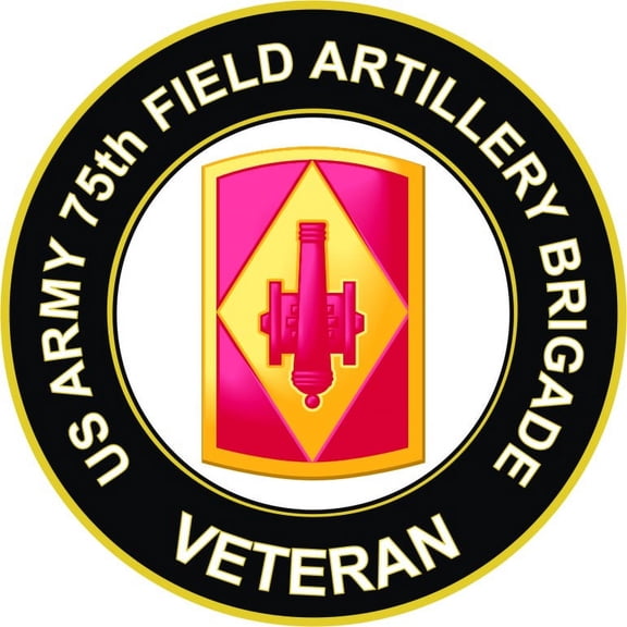 3.8 Inch U.S. Army 75th Field Artillery Brigade Veteran Sticker Decal