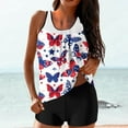 thumbnail image 2 of nerohusy Women Tankini Swimsuits 2 Piece,Women's Swimsuits Tummy Control Two Piece Tankini Swimsuit Butterfly Print Bathing Suit Sporty Boyshort Swimsuit White, 2 of 6