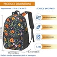 thumbnail image 3 of Pioneer Flower Floral Print Pattern 17" School Backpacks for Teens,Waterproof Oxford Fabric,S-Shape Padded Straps for School,Travel,Hiking,Camping, 3 of 5