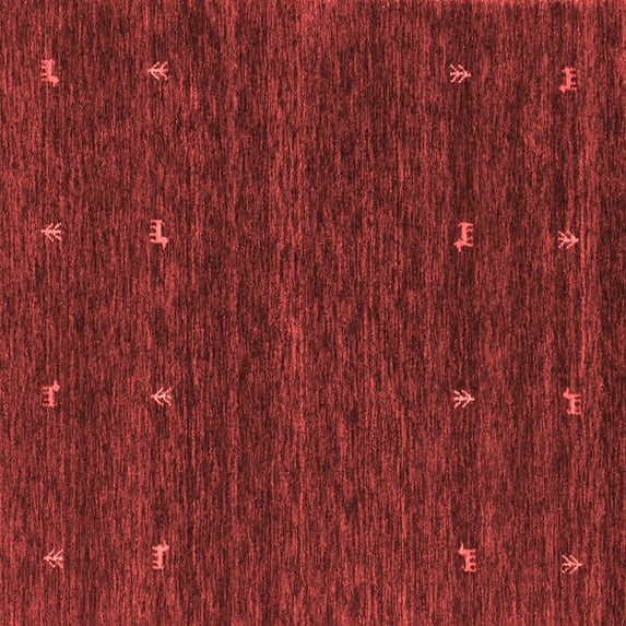 Ahgly Company Indoor Square Abstract Red Contemporary Area Rugs, 3' Square