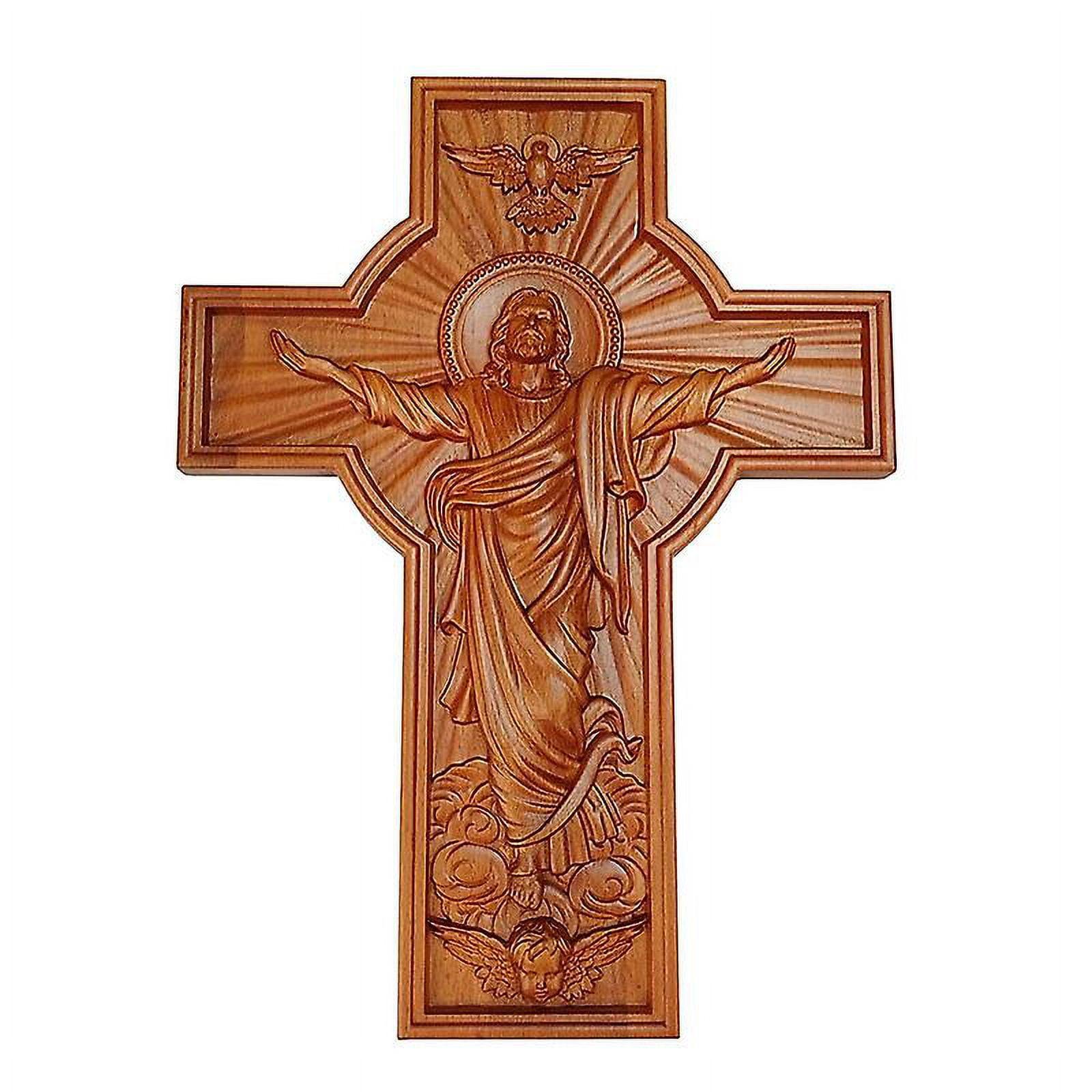 White Wooden Cross Wall Decoration - 21x11.4 Cm, Solid Wood, Rustic Religious Wall Art For Home Or Church