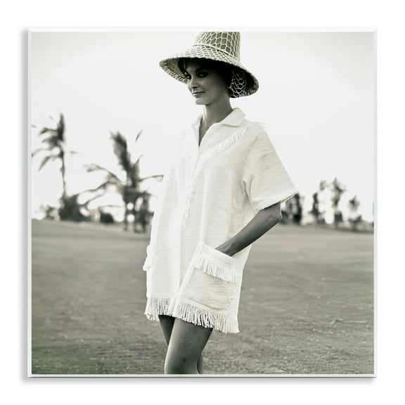 Stupell Industries Beach Beauty in Sepia People Photography Unframed Art Print Wall Art, 12 x 12