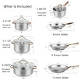 thumbnail image 3 of GianTEX 11-Piece Pots & Pans Set, Kitchen Cookware w/Steam Vent, Exquisite Handles, 3 of 6
