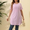 thumbnail image 2 of Werulen Dresses for Women 2023, Side Slit Tshirt Dresses Summer Round Neck Short Sleeve Plus Size Knee-length Womans Dresses, 2 of 7