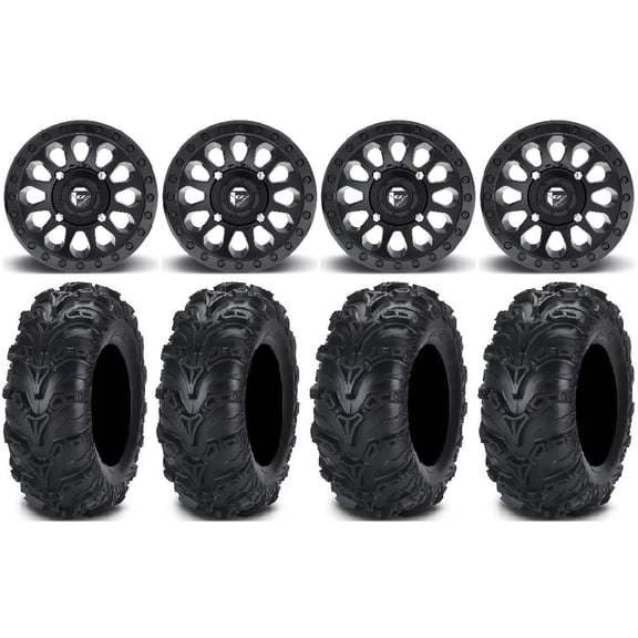 Fuel Vector MB 14" Wheels 28" Mud Lite II Tires Can-Am Commander Maverick Renegade Outlander Defender