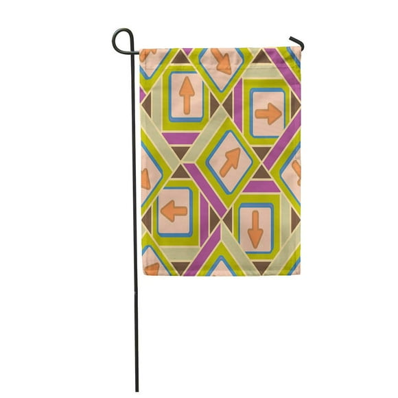 POGLIP Accent Abstract Pattern with Arrows on Button April Azerbaijan Bottom Connect Garden Flag Decorative Flag House Banner 12x18 inch