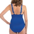 thumbnail image 2 of Dolfin Aquashape Women's Drape Front 1-Piece SwimSuit in Blue, Size 12, 2 of 2
