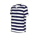 thumbnail image 6 of Fotbe Navy Blue And White Stripes Baseball Jersey Shirt for Men and Women, Casual Short Sleeves Button Down T-Shirt-Small, 6 of 9
