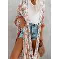 thumbnail image 3 of Kimono Cardigan en Chiffon à Imprimé Floral pour Femmes Mode Plage Hauts Longs Amples, 3 of 8