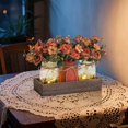 thumbnail image 6 of Huisuilinss 3 PCS Mason Jar Centerpiece Table Decorations,Mason Jar Table Centerpiece Decor,Spring Artificial Flowers Table Decorations With Wood Tray And Light For Home Kitchen Living Room, 6 of 6