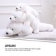 thumbnail image 2 of Muñeco de oso blanco acostado boca abajo, cómodo oso de peluche, almohada de siesta, lindo oso de peluche, 2 of 8