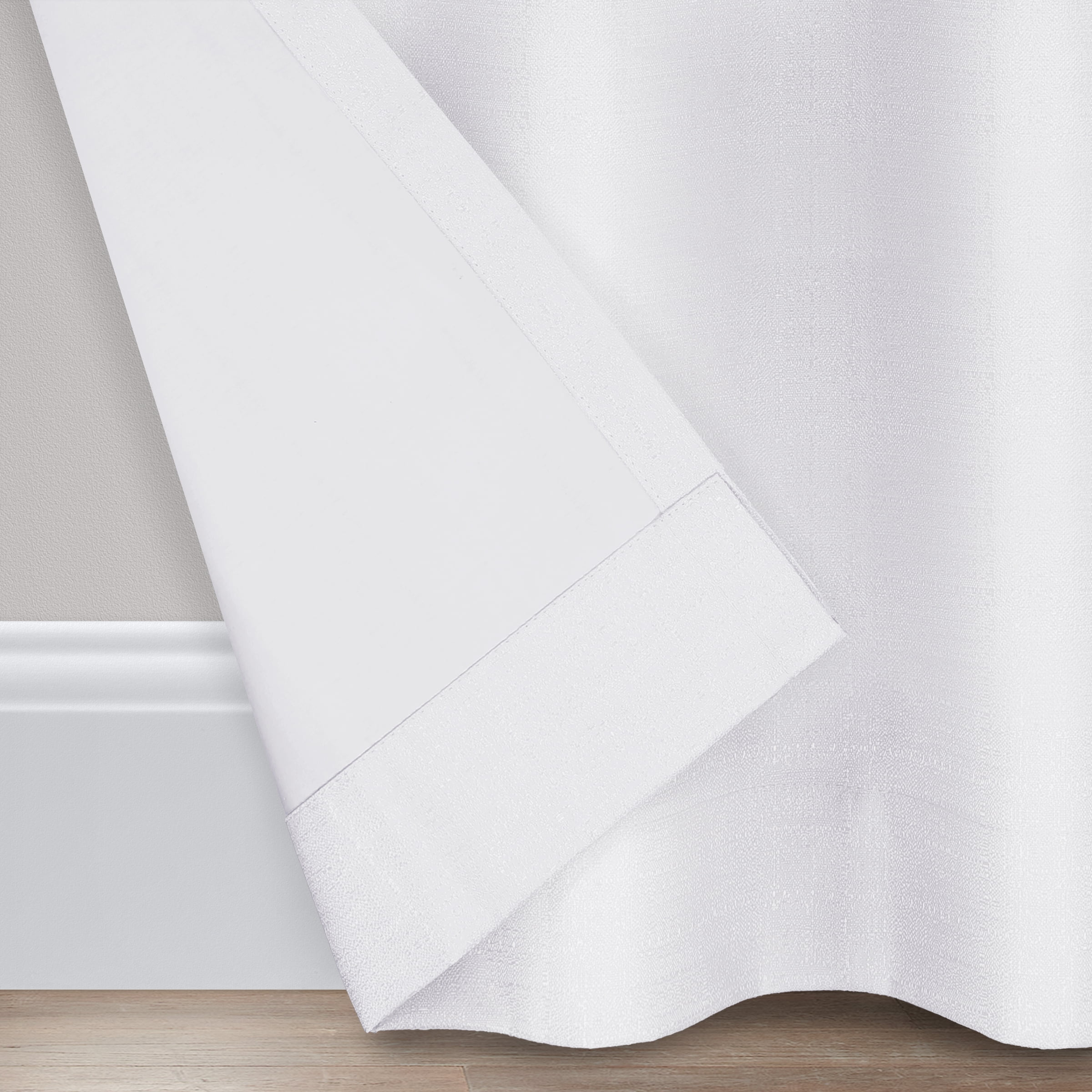 Eclipse Samara Solid Blackout Curtains, Single Curtain Panel, 54 Inch Long Blackout Curtains, 42" W x 54" L, White